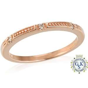    New Unique Natural Diamond 14K Rose Solid Gold Ring Jewelry