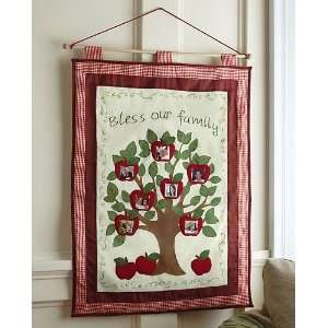    Family Tree Quilted Wall Hanging w/ Photo Holders 