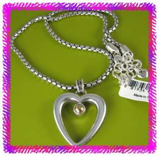 BRIGHTON Silver SPELL CAST HEART Necklace NWtag  