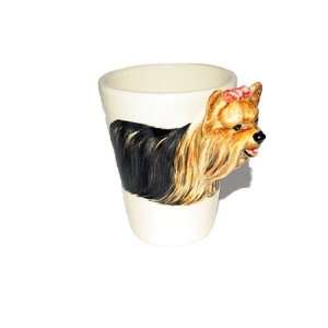   Yorkshire Terrier Sculpted Handpainted Ceramic Dog Mug