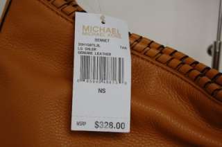 NWT MICHAEL KORS Bennet Large Leather Shoulder Tote Handbag Tan Brown 