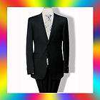 NWT M.Valentino Black Silver Mens 2 Btn Wool Suit US Sz 38 40 42 44 46 