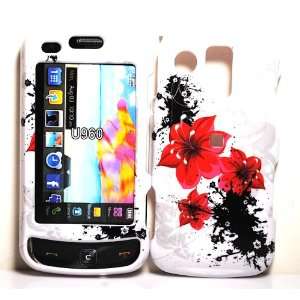  White with Red Lily Flower Snap on Hard Skin Shell 