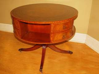 Antique WEIMAN Mahogany Foyer Cocktail Library Drum Revolving Table NR 