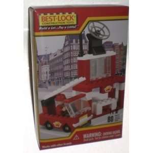  Best Lock Construction Fire Truck and Station Building Set 
