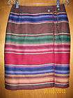   RALPH LAUREN SKIRT COUNTRY SOUTHWEST INDIAN BLANKET SILVER LEATHER M