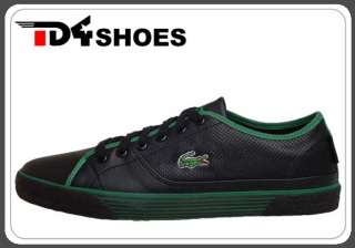 Lacoste Auvergne AL SPM Leather Black Green Mens Casual Shoes 10% OFF 