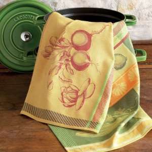   Italian Jacquard Weave Green & Yellow Kitchen Towel