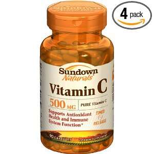 Sundown Vitamin C, 500 mg, 90 Capsules (Pack of 4)