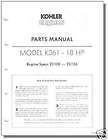 TP 1286 A NEW PARTS Manual For K361 KOHLER Engine