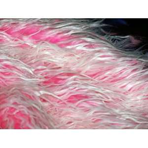  Mongolian Sheep Faux Fur with Pink Roots 