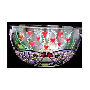  Flirty Fish Design   Hand Painted   Serving Bowl   11 inch 