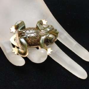 Frog Clip Pin Vintage Bakelite & Brass Figural Book Piece  