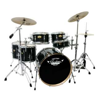 Custom Classic Birch Hybrid 6 Piece Drum Set w/HW Black  