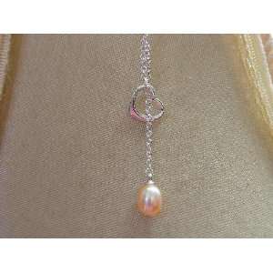  Elsa Peretti Open Heart Necklace W/cultured Pearl 