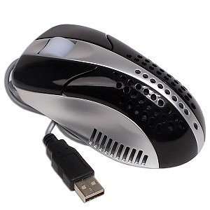    3 Button USB Optical Scroll Mouse w/Fan (Black) Electronics