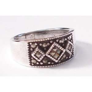  Silver Diamonds Pattern Silver Ring (Size 11) Everything 