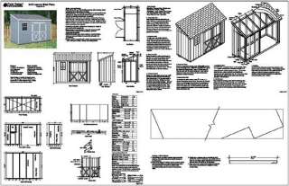 x10 Slant / Lean To Style Shed Plans, See Samples  