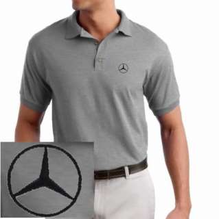 Mercedes Benz Logo EMBROIDERED Sport Gray Polo Shirt  