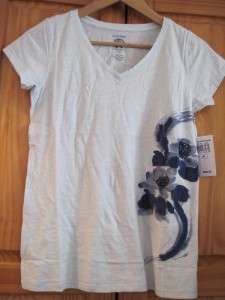 Lucly Brand Sky Blue Graphic Tee with Beads NWT M $49  