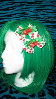 Rockabilly Pinup Cherry Polka Dot Hair Bows *U Choose*  