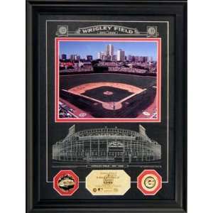   Cubs Wrigley Field Archival Etched Glass Photo Mint