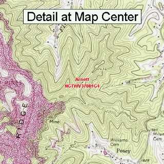 USGS Topographic Quadrangle Map   Arnett, West Virginia (Folded 