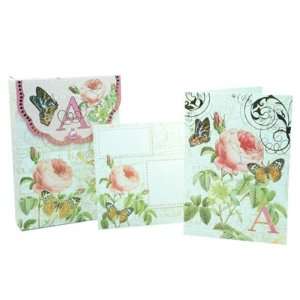  Punch Studio Floral Monogram Pouch Note Cards  #56976a 