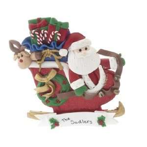  Personalized Santa Sled with Packages Christmas Ornament 