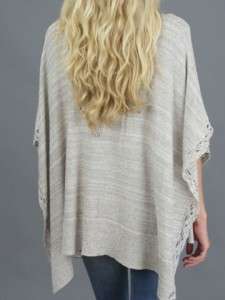 Brand New with Free People Precious Pointelle Poncho in Silver Marl 