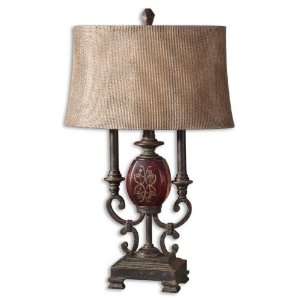   Distressed Bronze Lamp with Gold Highlights