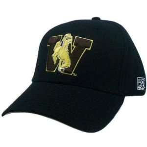 HAT CAP WYOMING UW COWBOYS COWGIRLS BLACK BROWN GOLD FITTED 7 1/2 NCAA 