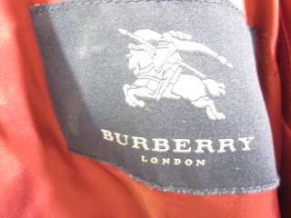AUTH BURBERRY Maroon Long Toggle Button Jacket Sz L  