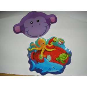 Childrens Deep Sea Fun & Jungle Animal Food Snack Plates ~ 2 Assorted 
