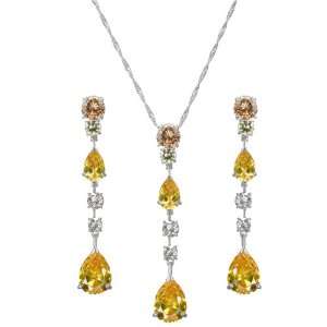 Gift Set Mirandas Glam CZ Canary, Champagne, and Lime Drop Earrings 