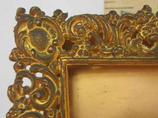 Antique Metal Ornate Picture Frame Easel Back Marked  