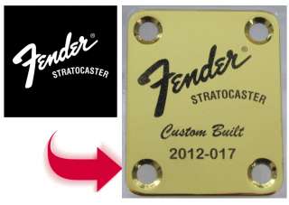   PLATED Custom Engraved Neck Plate   4 Hole Fender Guitar Style  