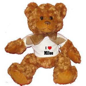  I Love/Heart Miles Plush Teddy Bear with WHITE T Shirt 