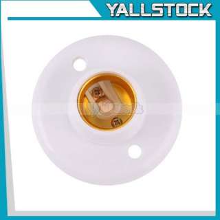 E27 Round Plastic Light Bulb Lamp Socket Holder White  
