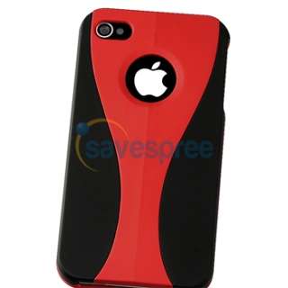 Red/Black 3 Piece Cup Hard Case+PRIVACY LCD FILTER for VERIZON iPhone 