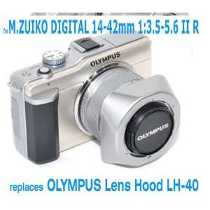  EzFoto Silver Bayonet Mount Lens Hood for Olympus M.Zuiko 14 