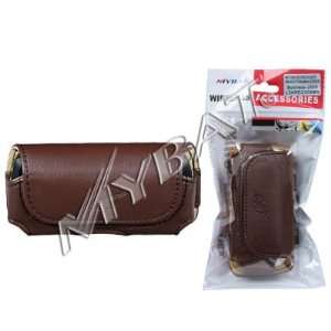  High Quality Brown Leather Horizontal Stylish Carry Case 