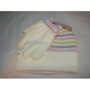 com Girls/Womens knitted warm winter stocking hat and gloves set cold 