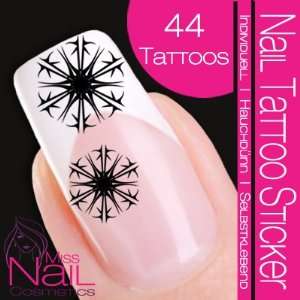  Nail Tattoo Sticker Circle / Star   black Beauty