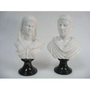  Pair Hand Carved Marble Statues