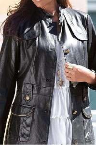 womens100% leather jacket coat plus size24W 2X $299new  