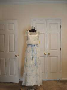 NWT IVORY FLORAL victorian style formal gown SM/MED  