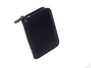   Black Leather Zip Around Wallet Phone Case Organizer Mint  