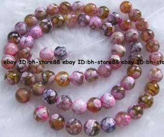 Pink Crackle Crab Agate 6mm Round gemstone Beads 15  