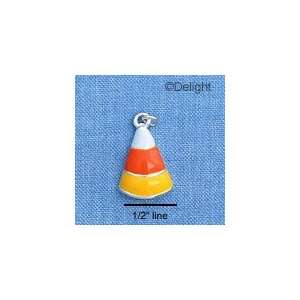    C1787 tlf   Candy Corn   Silver Plated Charm Arts, Crafts & Sewing